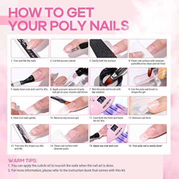 Modelones Poly Gel Nail Kit with 48W Lamp & 6 Colors
