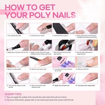 Modelones Poly Gel Nail Kit with 48W Lamp & 6 Colors