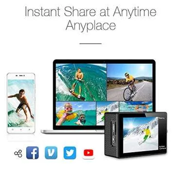 AKASO EK7000 4K Action Camera Ultra HD Underwater Camera 170 Degree Wide Angle 98FT Waterproof Camera Remote Control Black