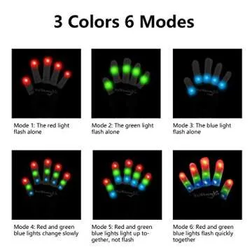 WEICHUANGXIN LED Gloves,Cool Toys Kids Christmas Gifts Light Up Gloves Finger Lights Flashing LED Gloves Colorful Flashing Gloves Kids Toys for Christmas Halloween Party Favors,Gifts(S)