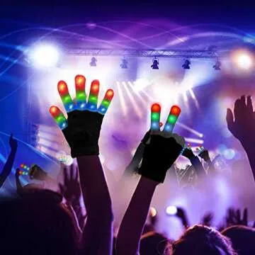 WEICHUANGXIN LED Gloves,Cool Toys Kids Christmas Gifts Light Up Gloves Finger Lights Flashing LED Gloves Colorful Flashing Gloves Kids Toys for Christmas Halloween Party Favors,Gifts(S)