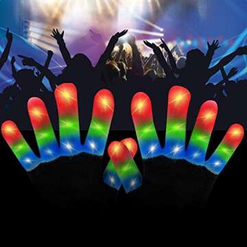 WEICHUANGXIN LED Gloves,Cool Toys Kids Christmas Gifts Light Up Gloves Finger Lights Flashing LED Gloves Colorful Flashing Gloves Kids Toys for Christmas Halloween Party Favors,Gifts(S)