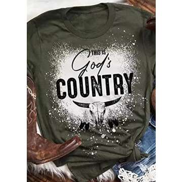 Funny Rodeo Cowboy T-shirt Women Vintage Country Music Graphic Tee