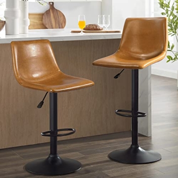 Waleaf Adjustable Swivel Bar Stools Set of 2 - Stylish and Durable PU Leather