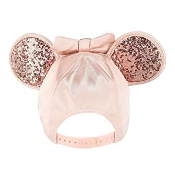 Disney Minnie Mouse Rose Gold Bling Ears Adjustable Hat