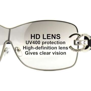 DUPER Y2K Retro Wrap Around Sunglasses - Clear - 90s 2000s Rimless Style - Trendy Vintage Shades for a Classic Look