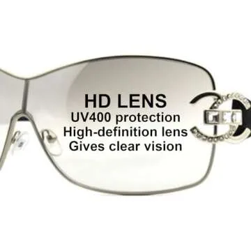 DUPER Y2K Retro Wrap Around Sunglasses - Clear - 90s 2000s Rimless Style - Trendy Vintage Shades for a Classic Look