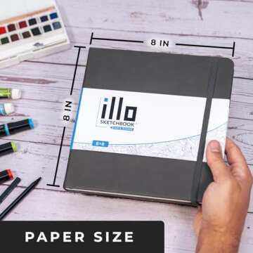 Illo Sketchbook 8" x 8" Heavyweight Paper for Artists