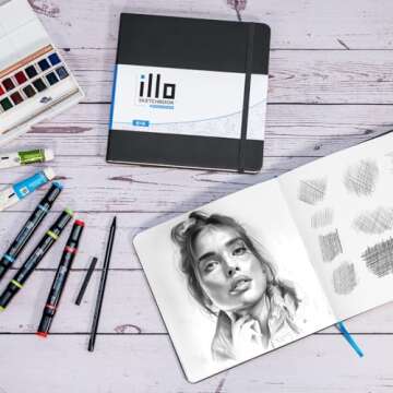 Illo Sketchbook 8" x 8" Heavyweight Paper for Artists