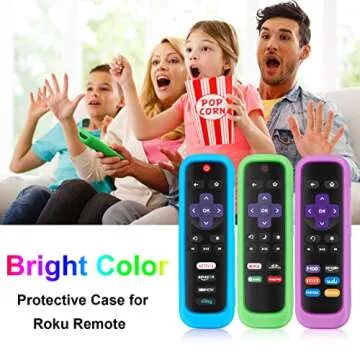 Case for Roku Remote, Cover for Hisense/TCL Roku TV Steaming Stick/Express Universal Replacement Controller Silicone Sleeve Skin with Lanyard Glow in The Dark Purple