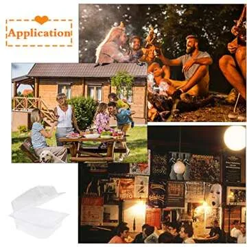 100 Clear Hinged Food Containers for Sandwiches and Desserts