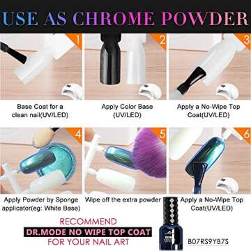 Cat Eye Chrome Nail Powder - 3PC Get Cat Eye Effect and Chameleon Mirror Effect, 9D Galaxy Gem Glitter Metallic Manicure Pigment with Bonus Black UV Gel and Magnetic Stick - Unique DIY Set