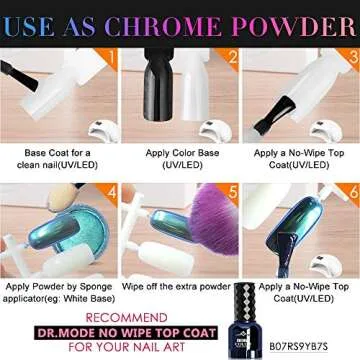 Cat Eye Chrome Nail Powder - 3PC Get Cat Eye Effect and Chameleon Mirror Effect, 9D Galaxy Gem Glitter Metallic Manicure Pigment with Bonus Black UV Gel and Magnetic Stick - Unique DIY Set