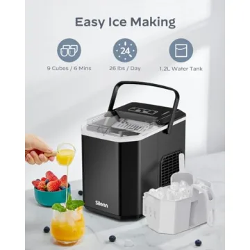 Silonn Ice Maker: 26lbs Daily, Quick & Portable Ice