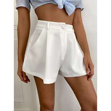 Stylish Floerns Women's High Waisted Wide Leg Casual Shorts