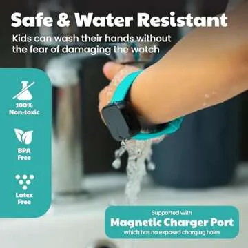 Potty Training Watch for Kids V2 – A Water Resistant Potty Reminder Device for Boys & Girls to Train Your Toddler with Fun/Musical & Vibration Interval Reminder with Potty Training eBook (Turquoise)