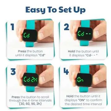 Potty Training Watch for Kids V2 – A Water Resistant Potty Reminder Device for Boys & Girls to Train Your Toddler with Fun/Musical & Vibration Interval Reminder with Potty Training eBook (Turquoise)