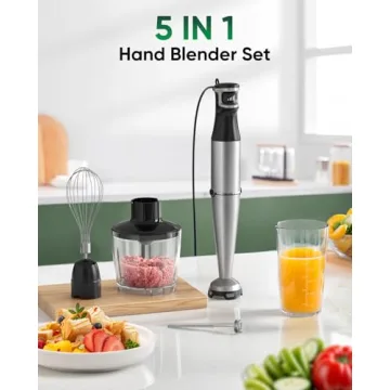 1100W Immersion Blender - 5 in 1 Handheld Kitchen Tool