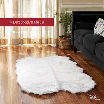 Silky Soft Faux Fur Rug - Soft, Non-Slip, Machine Washable