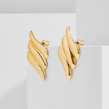 Elegant Gold Geometric Stud Earrings for Women