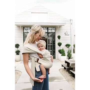 Lalabu Simple Baby Wrap | Forget The Complex Baby Sling Wrap, Grab a Simple No-Tie, Comfortable & Easy-to-Use Lalabu Baby Wearing Wrap | Infant Baby Carrier Wrap for 3 Months - 2 Years (Natural)