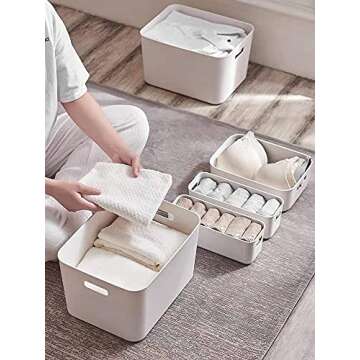 Amyup Set Of 3 Plastic Storage Bins,Versatile Kitchen Pantry Organization and Storage,for Plastic St...