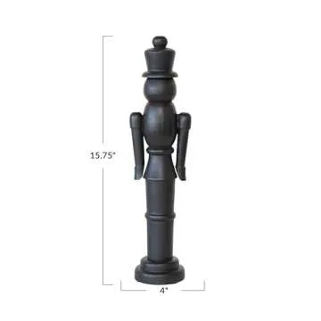 Elegant Black Mango Wood Nutcracker Decor for Christmas