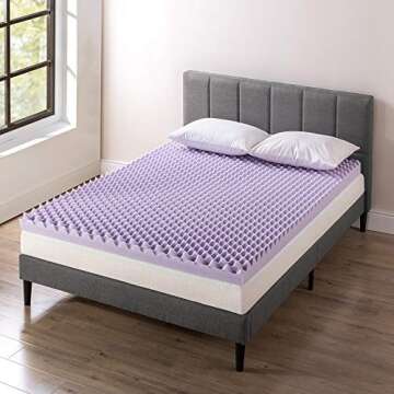 Best Price Mattress 4 Inch Egg Crate Memory Foam Mattress Topper with Soothing Lavender Infusion, Ce...