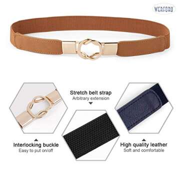 Stylish WERFORU Women Skinny Belts Set for Dresses
