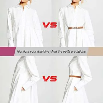 Stylish WERFORU Women Skinny Belts Set for Dresses