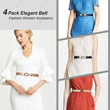 Stylish WERFORU Women Skinny Belts Set for Dresses