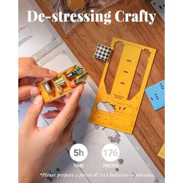 Rolife DIY Book Nook Kit Wooden 3D Puzzle Bookends 9.5" Garden House Miniature Kit with LED Bookshelf Decor Arts and Crafts for Adults Family Project Hobby Creative Gifts for Girls Boys Christmas