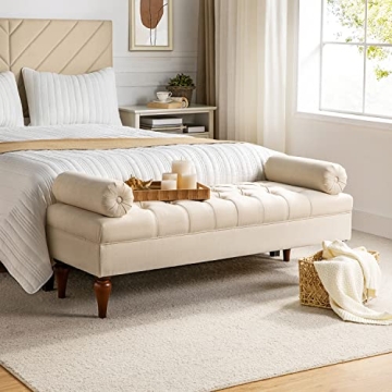 HULALA HOME Extra-Long Upholstered Bedroom Bench