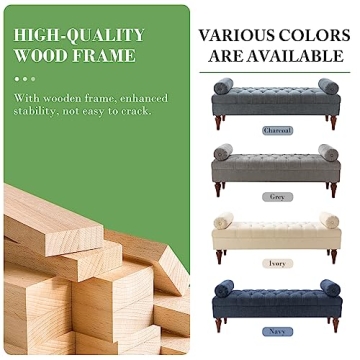 HULALA HOME Extra-Long Upholstered Bedroom Bench