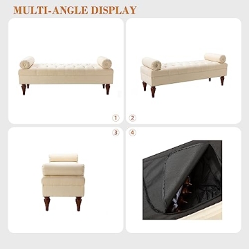 HULALA HOME Extra-Long Upholstered Bedroom Bench