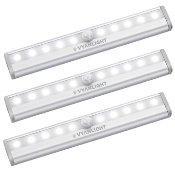 VYANLIGHT Under Cabinet Lights - Motion Sensor LED Light Strips, 3 Pack, Wireless and Easy Install