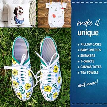 Fabric Pens for Clothes - Pack of 24 No Fade Markers - Machine Washable Shoe Markers for Fabric Decorating - Erase Stains Easily