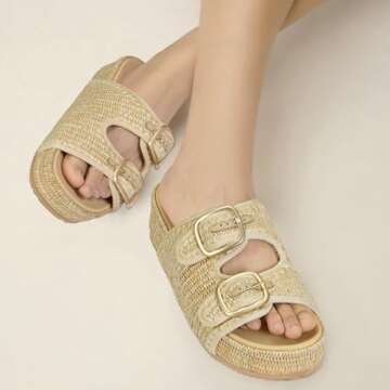 Stylish MICIFA Women's Raffia Platform Sandals for Summer