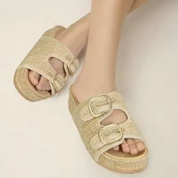 Stylish MICIFA Women's Raffia Platform Sandals for Summer