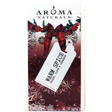Aroma Naturals Holiday Orange, Clove and Cinnamon Essential Oil Scented Pillar Candle, Warm Spice, 2...