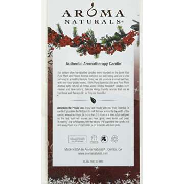 Aroma Naturals Holiday Orange, Clove and Cinnamon Essential Oil Scented Pillar Candle, Warm Spice, 2.5 inch x 4 inch