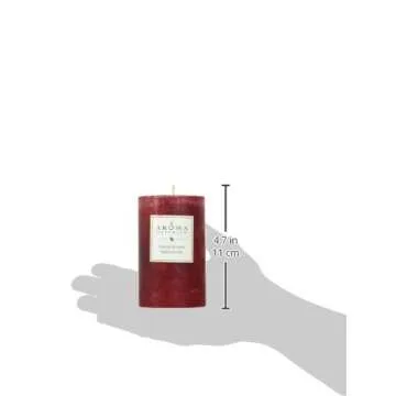 Aroma Naturals Holiday Orange, Clove and Cinnamon Essential Oil Scented Pillar Candle, Warm Spice, 2.5 inch x 4 inch