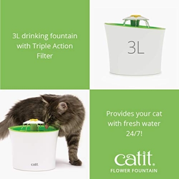 Catit Flower Fountain Triple Filter Cat Hydration System