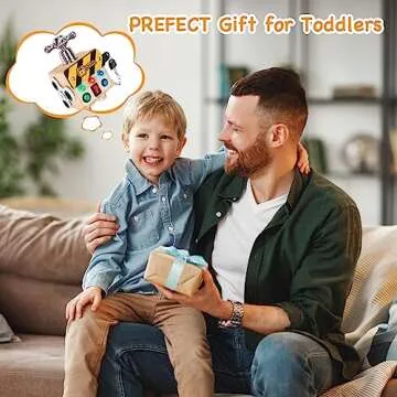 Zeoddler Toddler Toys for 1 2 3 Year Old, LED Busy Cube for Kids, Sensory Toys for Toddlers, Wooden Montessori Toys for Travel, Preschool Educational Toys for Kids, Birthday Gifts for Boys, Girls
