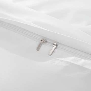 BBANGD Duvet Covers King Size - Ultra Soft and Breathable Bedding King Comforter Cover Set Washed Microfiber 3 Pieces with Zipper Closure Duvet Cover and 2 Pillow Shams (White)