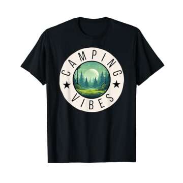 Camping Vibes Nature Lover Outdoorsy Cool Graphic Design T-Shirt