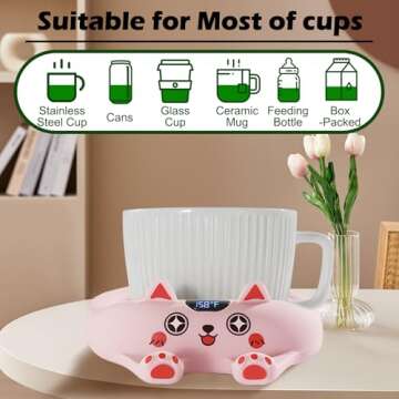 PUSEE Coffee Mug Warmer Auto Shut Off, 3 Temp Coffee Warmer for Desk, Candle Warmer Plate Safely Melt The Candle Releases Scents,Enjoy Your Warm Coffee Tea,Coffee Gifts for Women Men