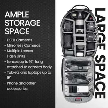 Tamrac Anvil 23 Camera Backpack for Photographers, DSLR Camera Bag with Laptop Compartment, Professional Photography Backpack, Camera Bag with Tripod Holder, Camera Carrying Case, Black