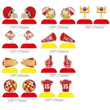 Go Team Honeycomb Centerpieces - Touchdown Table Decorations for Game Day