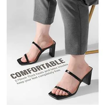 Leevar Trendy Square Toe Heels - Comfortable & Stylish Sandals